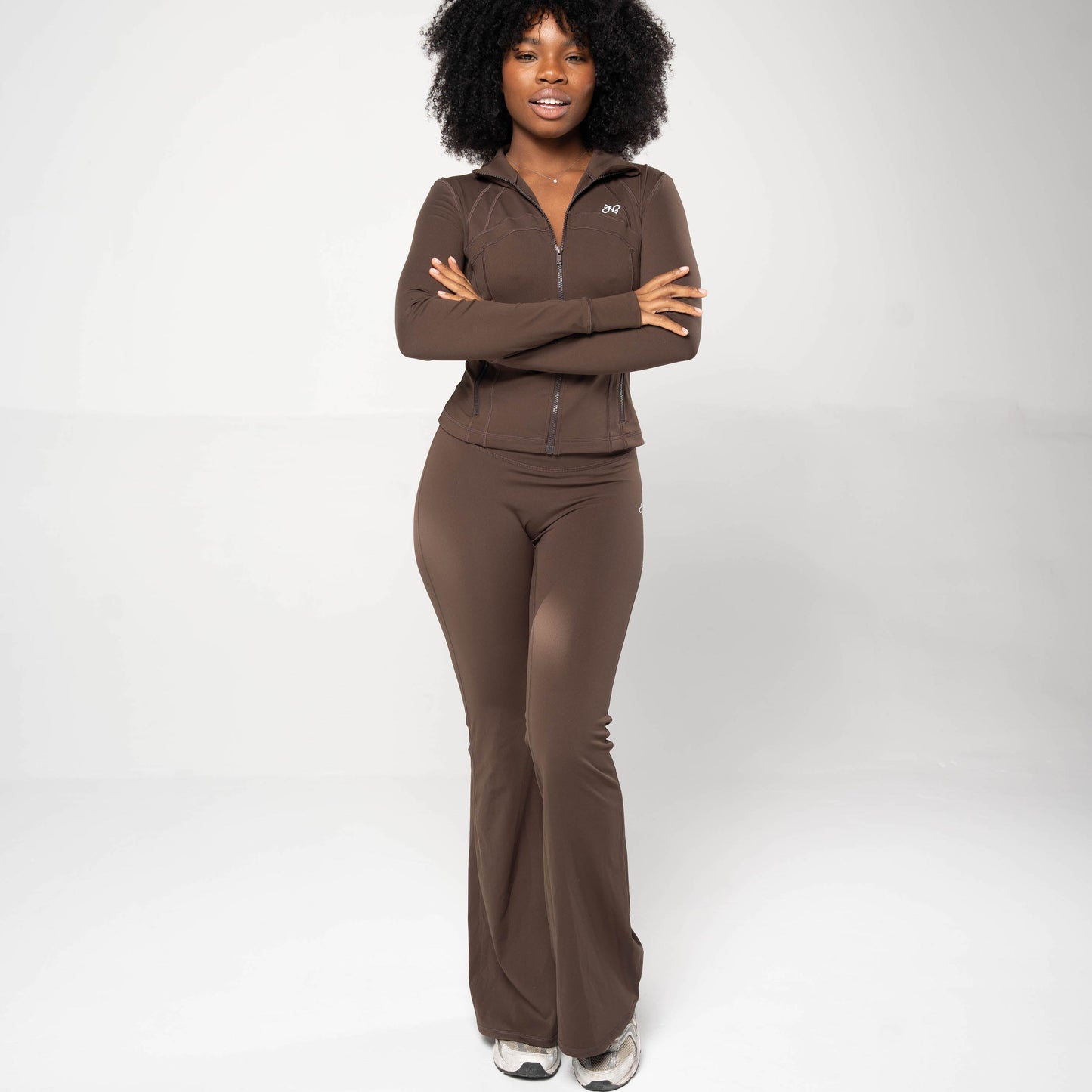 Mocha High-Waisted Flared Pants